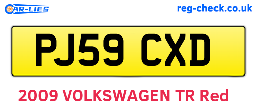 PJ59CXD are the vehicle registration plates.