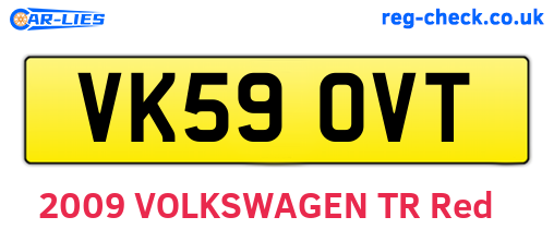 VK59OVT are the vehicle registration plates.