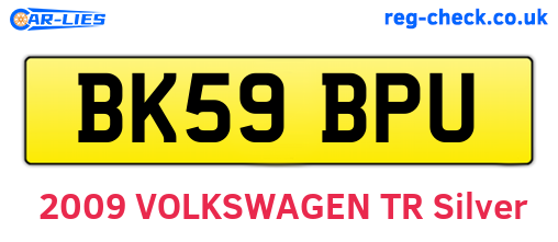 BK59BPU are the vehicle registration plates.