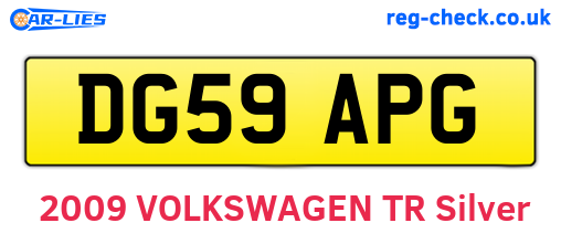 DG59APG are the vehicle registration plates.