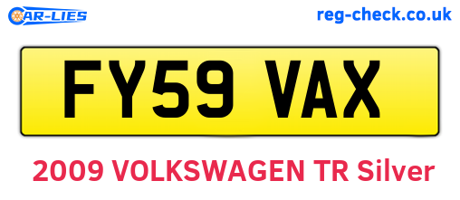 FY59VAX are the vehicle registration plates.