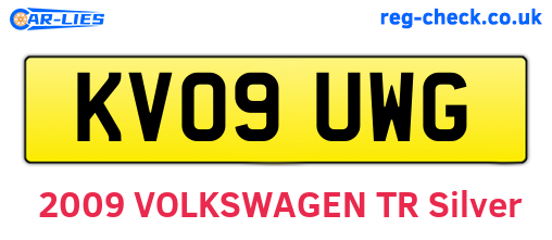 KV09UWG are the vehicle registration plates.