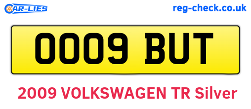 OO09BUT are the vehicle registration plates.