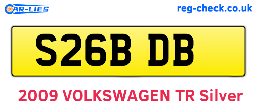S26BDB are the vehicle registration plates.