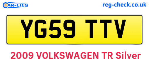 YG59TTV are the vehicle registration plates.