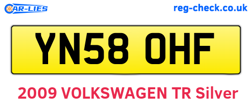 YN58OHF are the vehicle registration plates.