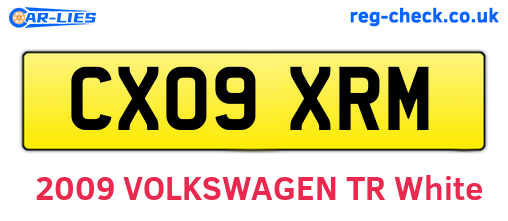 CX09XRM are the vehicle registration plates.