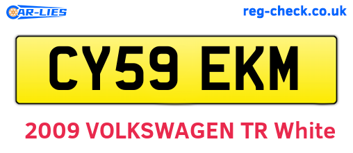 CY59EKM are the vehicle registration plates.