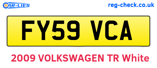 FY59VCA are the vehicle registration plates.
