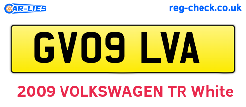 GV09LVA are the vehicle registration plates.