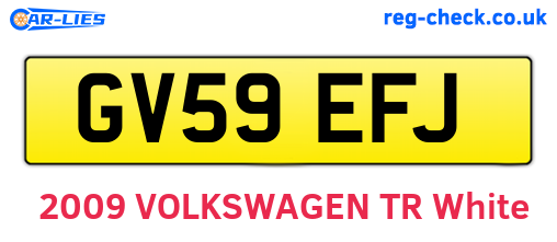 GV59EFJ are the vehicle registration plates.
