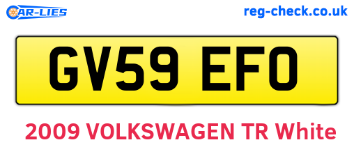 GV59EFO are the vehicle registration plates.