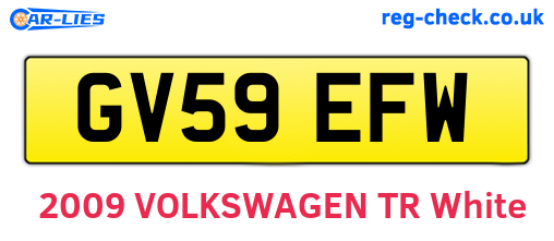 GV59EFW are the vehicle registration plates.