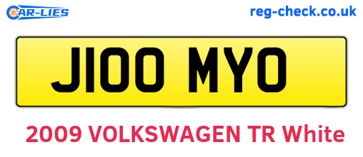 J100MYO are the vehicle registration plates.