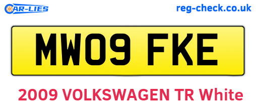 MW09FKE are the vehicle registration plates.