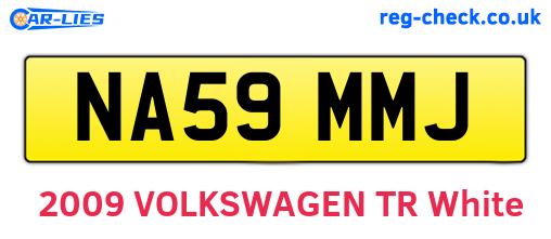 NA59MMJ are the vehicle registration plates.