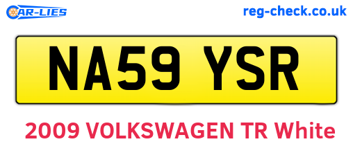 NA59YSR are the vehicle registration plates.