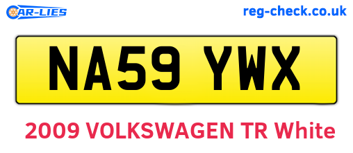NA59YWX are the vehicle registration plates.