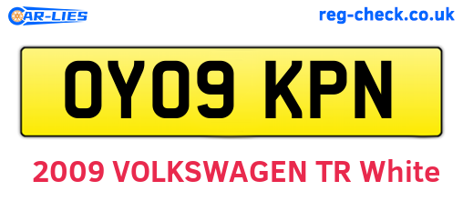 OY09KPN are the vehicle registration plates.