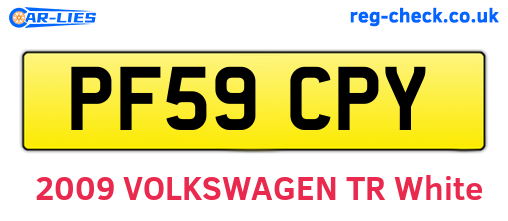 PF59CPY are the vehicle registration plates.