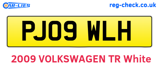 PJ09WLH are the vehicle registration plates.