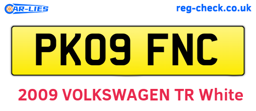 PK09FNC are the vehicle registration plates.