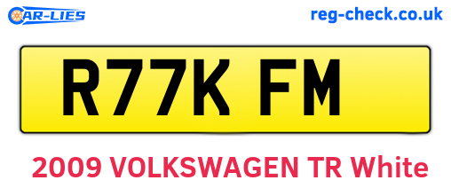 R77KFM are the vehicle registration plates.