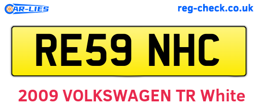 RE59NHC are the vehicle registration plates.