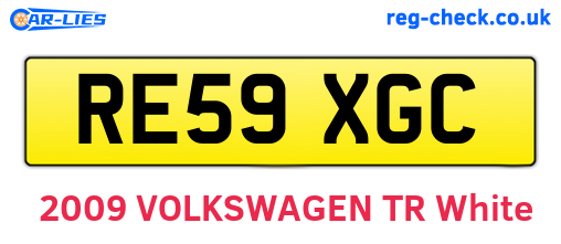 RE59XGC are the vehicle registration plates.