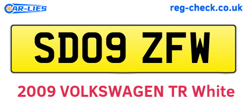 SD09ZFW are the vehicle registration plates.