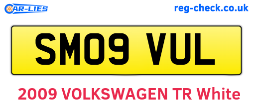 SM09VUL are the vehicle registration plates.