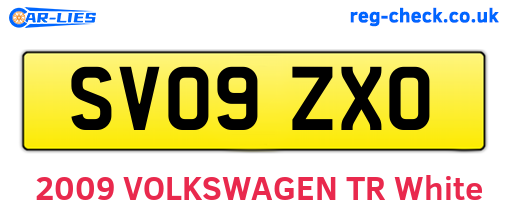 SV09ZXO are the vehicle registration plates.