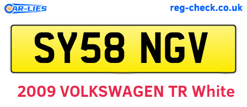 SY58NGV are the vehicle registration plates.