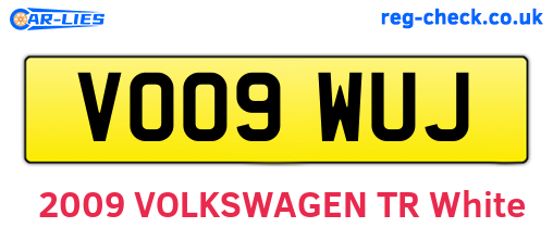 VO09WUJ are the vehicle registration plates.