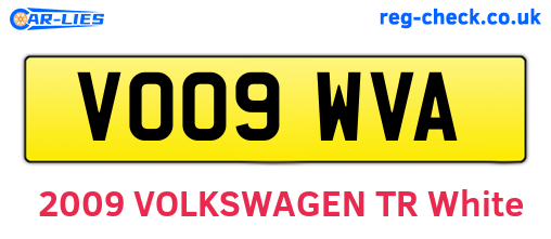 VO09WVA are the vehicle registration plates.