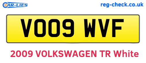 VO09WVF are the vehicle registration plates.