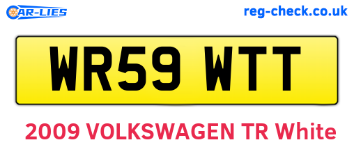 WR59WTT are the vehicle registration plates.