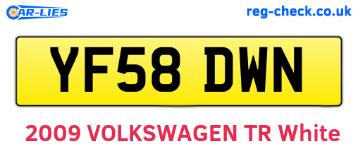 YF58DWN are the vehicle registration plates.
