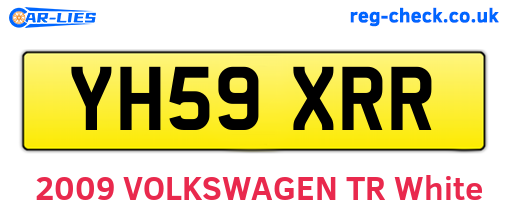 YH59XRR are the vehicle registration plates.