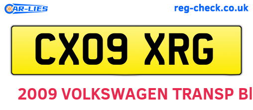 CX09XRG are the vehicle registration plates.