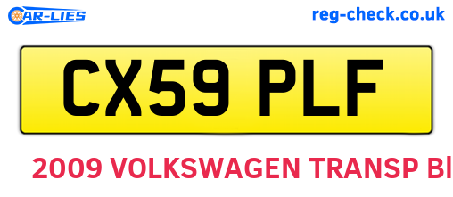 CX59PLF are the vehicle registration plates.