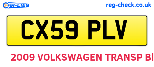 CX59PLV are the vehicle registration plates.