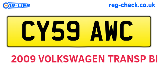 CY59AWC are the vehicle registration plates.