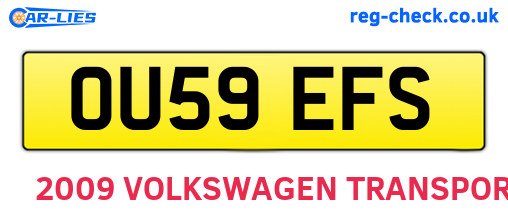 OU59EFS are the vehicle registration plates.
