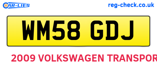 WM58GDJ are the vehicle registration plates.