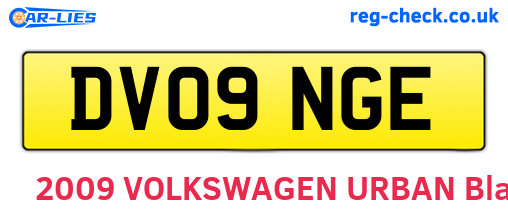 DV09NGE are the vehicle registration plates.