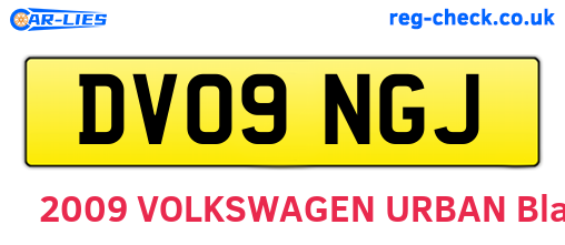 DV09NGJ are the vehicle registration plates.