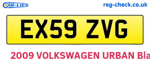 EX59ZVG are the vehicle registration plates.