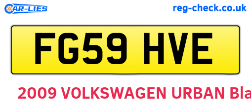 FG59HVE are the vehicle registration plates.