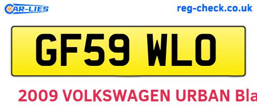 GF59WLO are the vehicle registration plates.